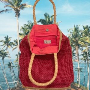 Artmosphere pink woven bag